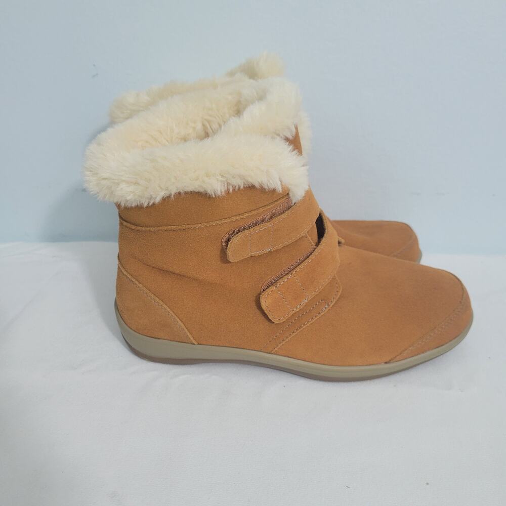 Orthofeet Florence Tan Suede Boots With Faux Fur Lining Size 8.5M 111325-2815 - Picture 4 of 6